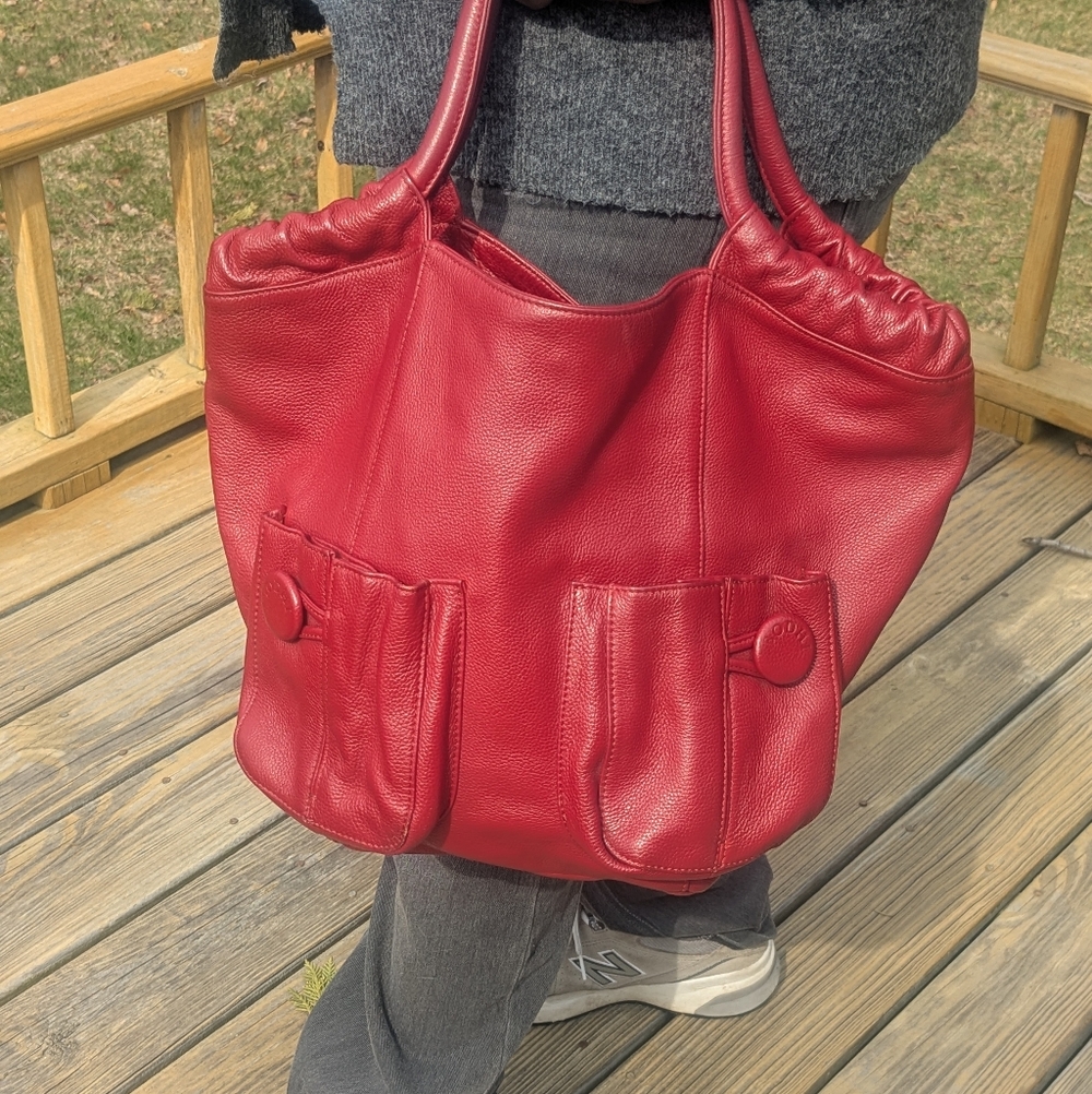 Bodhi Red Leather Satchel Handbag.